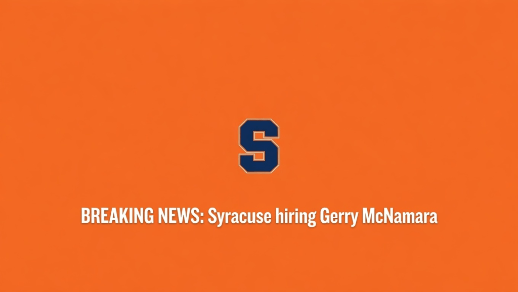 Syracuse hiring Gerry McNamara to this image under the syracuse logo